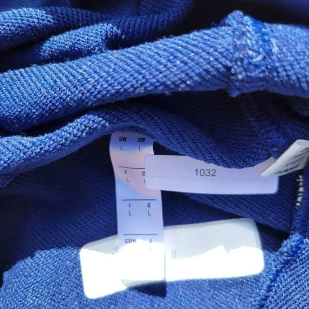 Adidas NCU Hoodie Sweatshirt Men L Blue Kangaroo Pocket Logo Pullover Athleisure